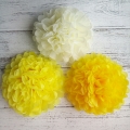 DIY の黄色いティッシュ ペーパー ボール販売のポンポン