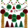 メリークリスマスの装飾紙ハニカムの木のバナー