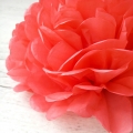 Umiss 紙の花赤い紙ポンポン poms 装飾結婚式のため
