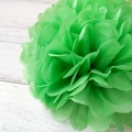 リンゴの緑のティッシュ ペーパーの花のボール、ポンポン販売のための結婚式