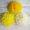 DIY の黄色いティッシュ ペーパー ボール販売のポンポン