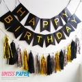 Umiss ゴールドとピンクの紙タッセル花輪結婚式パーティーの保育所の装飾に最適な紙の誕生日バナーをぶら下げ