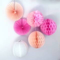 pink series paper decoration