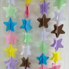 Elegant Wedding 3d Colorful Decorative Wire Star Paper Garlands