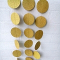 Umiss グリッター ゴールド用紙サークル ガーランド ハンギング装飾