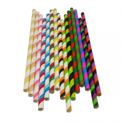 Multicolour Striped Paper Straws Wholesale