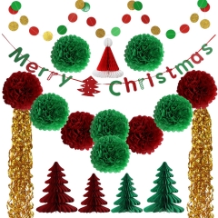 Merry Christmas Decorations  Paper Honeycomb Tree